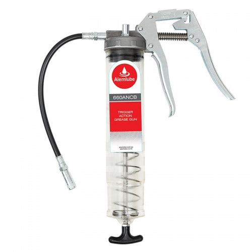 Alemlube 660ANCB Clear Barrel 450g Trigger Action Grease Gun