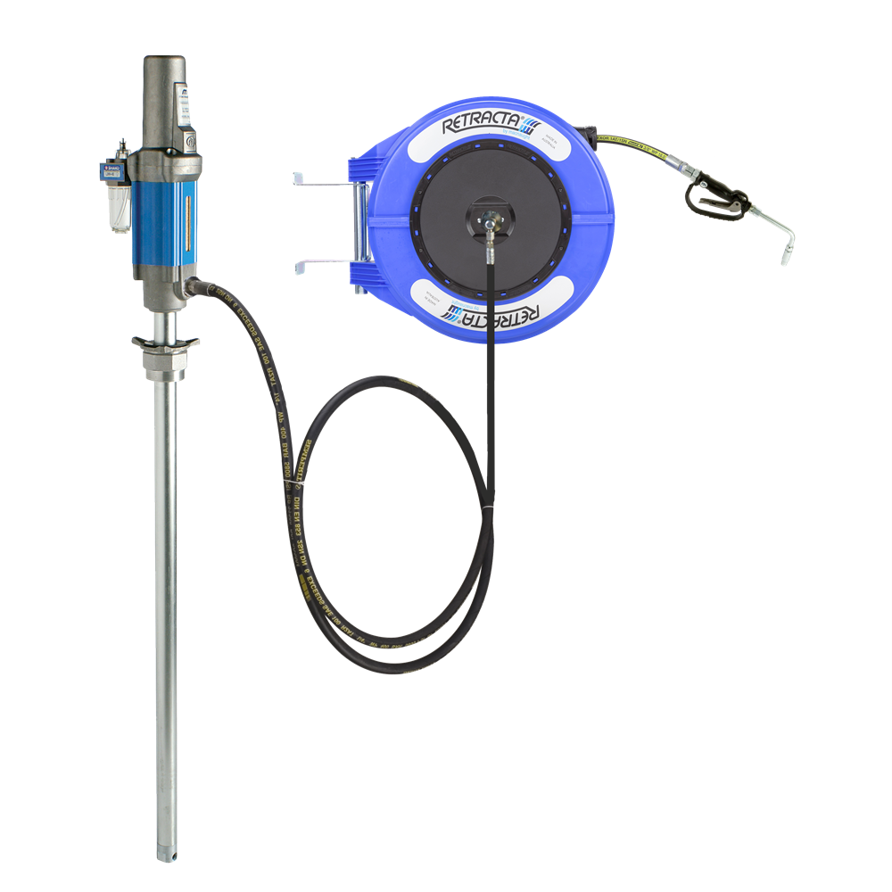 Oil Dispensing System - 3:1 R-Series Pump with Retracta reel and Unmetered Gun
